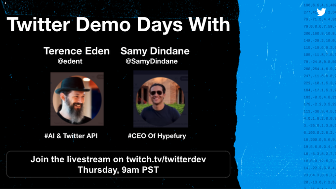 #ArtificialIntelligence &amp; #TwitterAPI ??? Join  @edent as he walks us through his creation! We also have<a href="/tag/artificialintelligence"class="tags">#ArtificialIntelligence</a><a href="/tag/twitterapi"class="tags">#TwitterAPI</a><a href="/tag/python"class="tags"><span>#python</span></a><a href="/tag/twitter"class="tags"><span>#twitter</span></a>