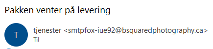 Secdefence's tweet image. Egentlig er det jo litt søtt med en pakke som venter på levering!

Det er jo som regel jeg som venter på levering!

#phishing #svindel #epost #pakkeiposten #ikkeladeglure
