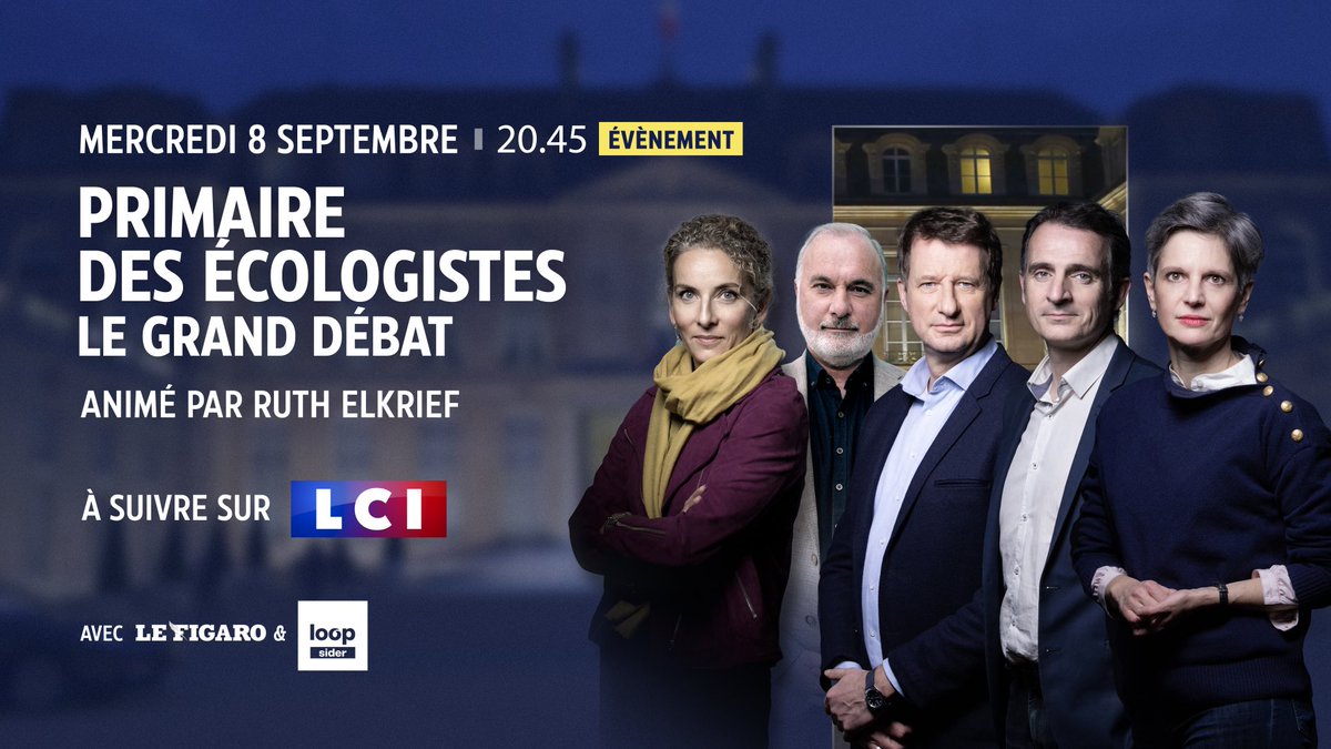 agindre's tweet photo. 📺 On n’oublie pas, c’est demain soir 20h45 sur @LCI #la26 avec @ElkriefR :

Le Grand Débat de la Primaire des Écologistes #PrimaireEcoloLCI https://t.co/HNctIDWA9x