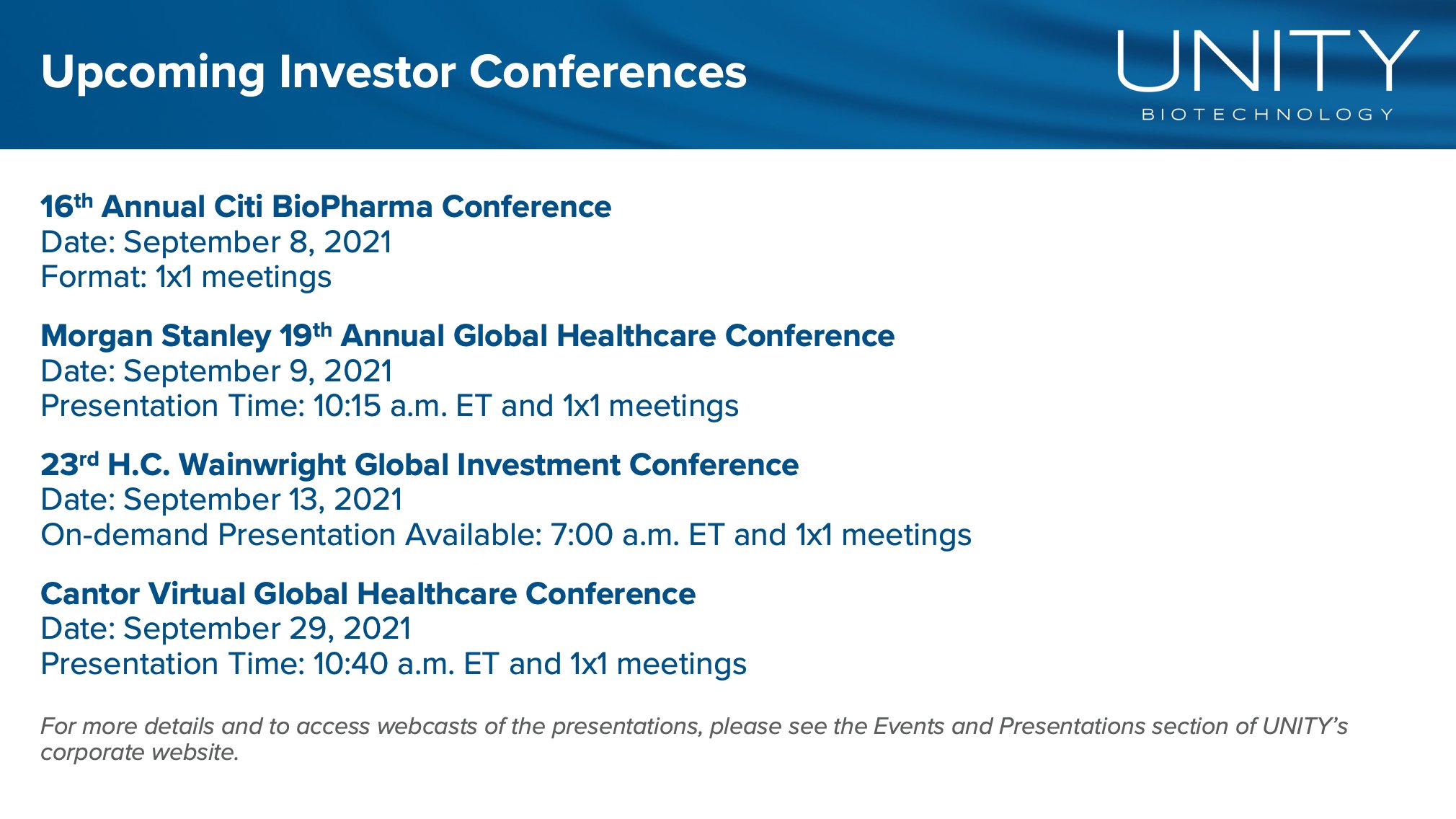 UNITY Biotechnology on Twitter: