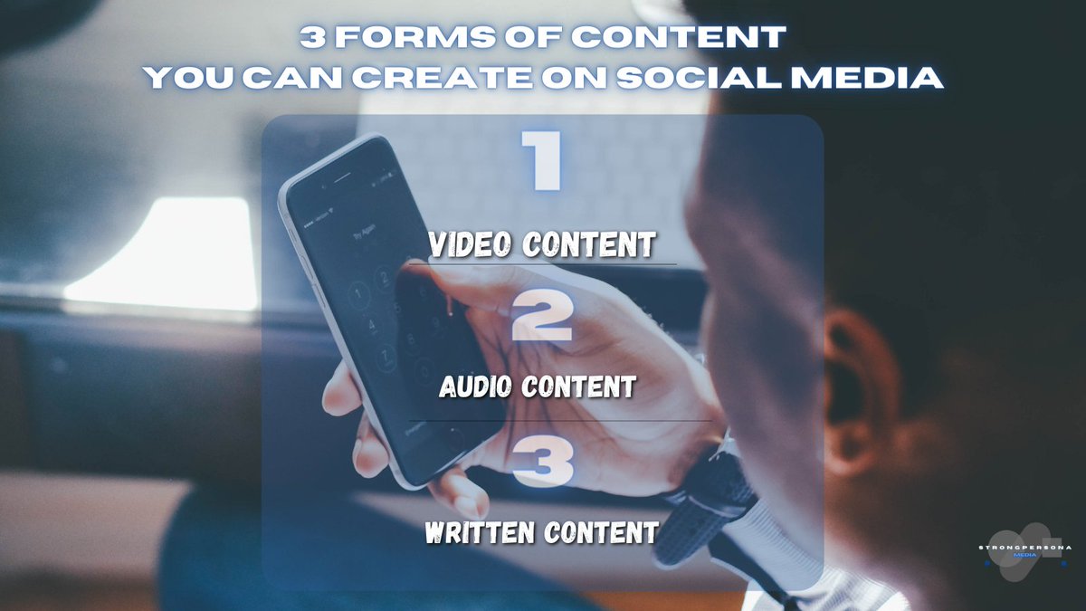 When creating content for social media you’re going to need to figure out a way to communicate in one if not all of the 3 ways. Video content, written content or my favorite audio content. A podcast, a blo, or a vlog pick a way you like to communicate on social. 

#contentcreator
