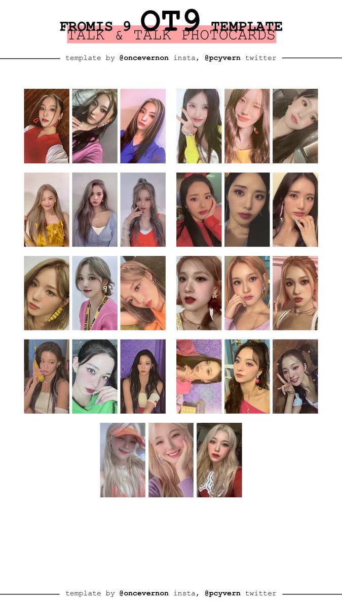 talk & talk fromis_9 アルバム トレカ 廃盤 ot9 templates for both photocards and postcards for the new
