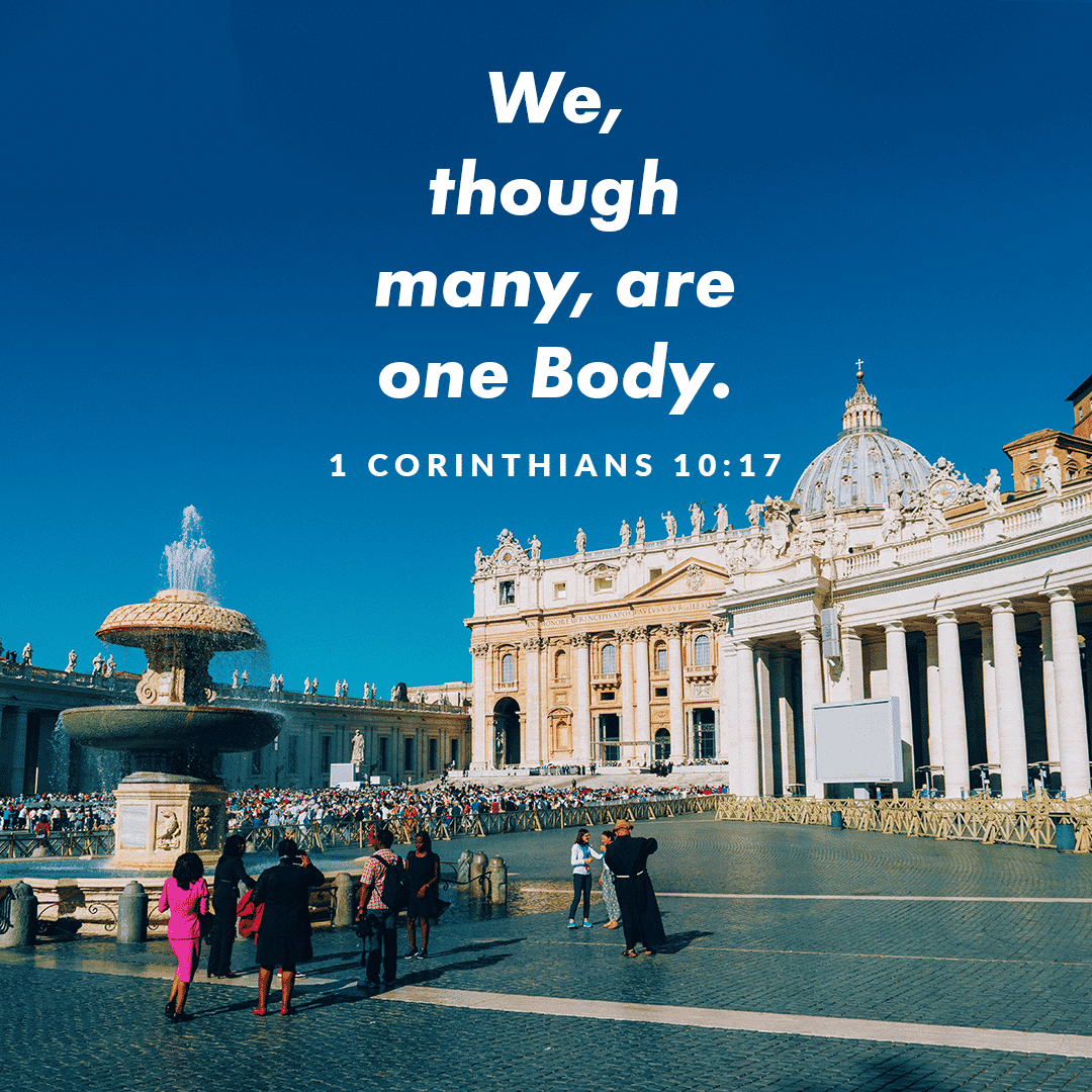 HBGDiocese's tweet photo. We, though many, are one Body. (1 Corinthians 10:17)

#DailyFaith #DailyCatholic #Catholic #Corinthians #Lord #OneBody #Scripture #DailyScripture https://t.co/KfZYEpGw7V