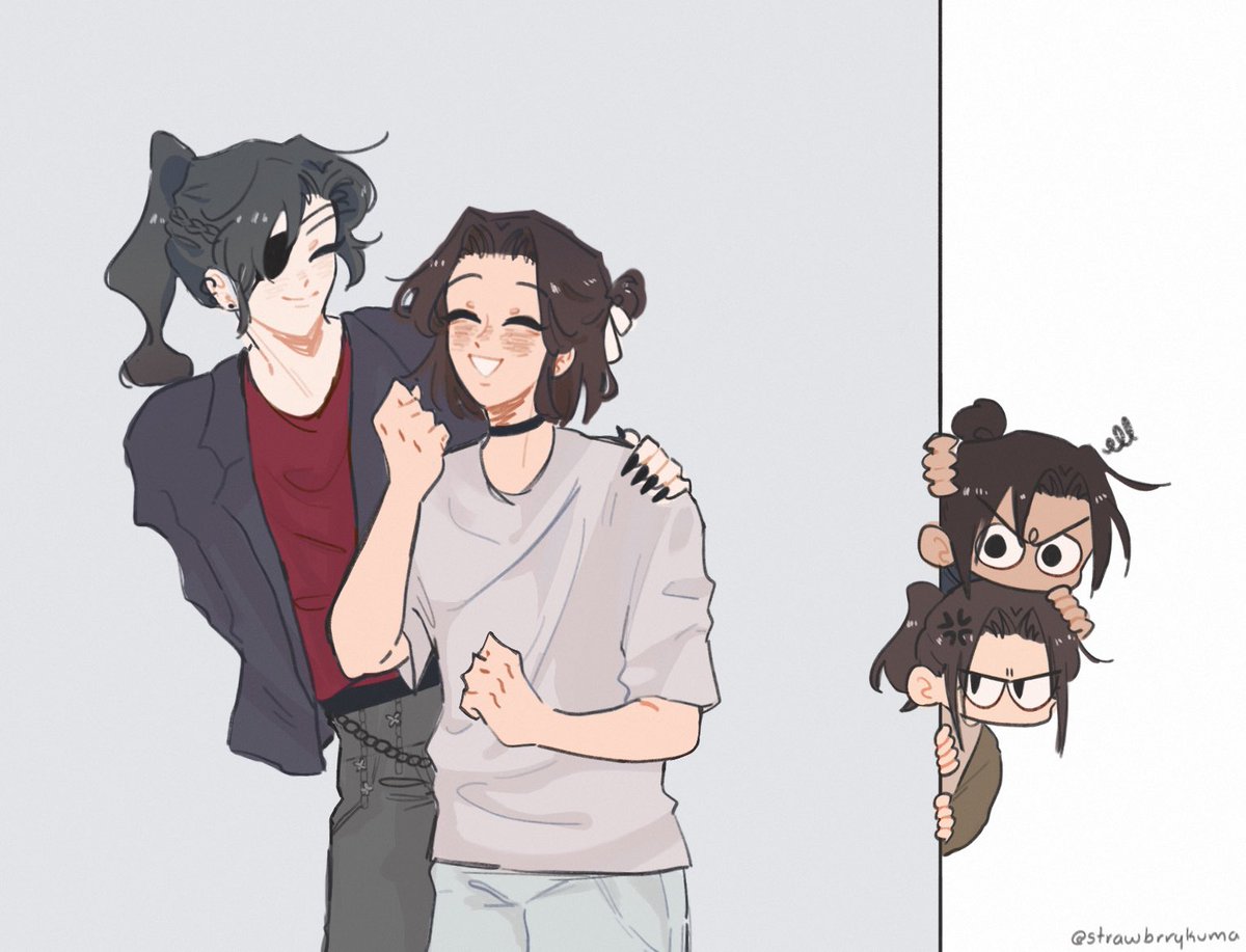 ksophiladelphia's tweet photo. hualian modern au where fengqing think hc is in the mafia so they follow him on a date (goes wrong) #TGCF #hualian https://t.co/qejoHgjrwT