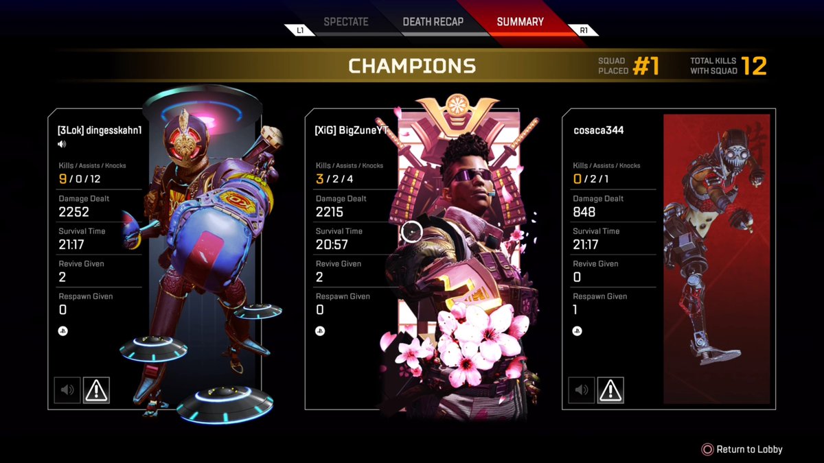 BigZuneYt's tweet photo. What a game we just had @DingessDerek A @erisedgg &amp; @Xinstinctgaming connection  #ApexLegends https://t.co/otrP8XbJIF
