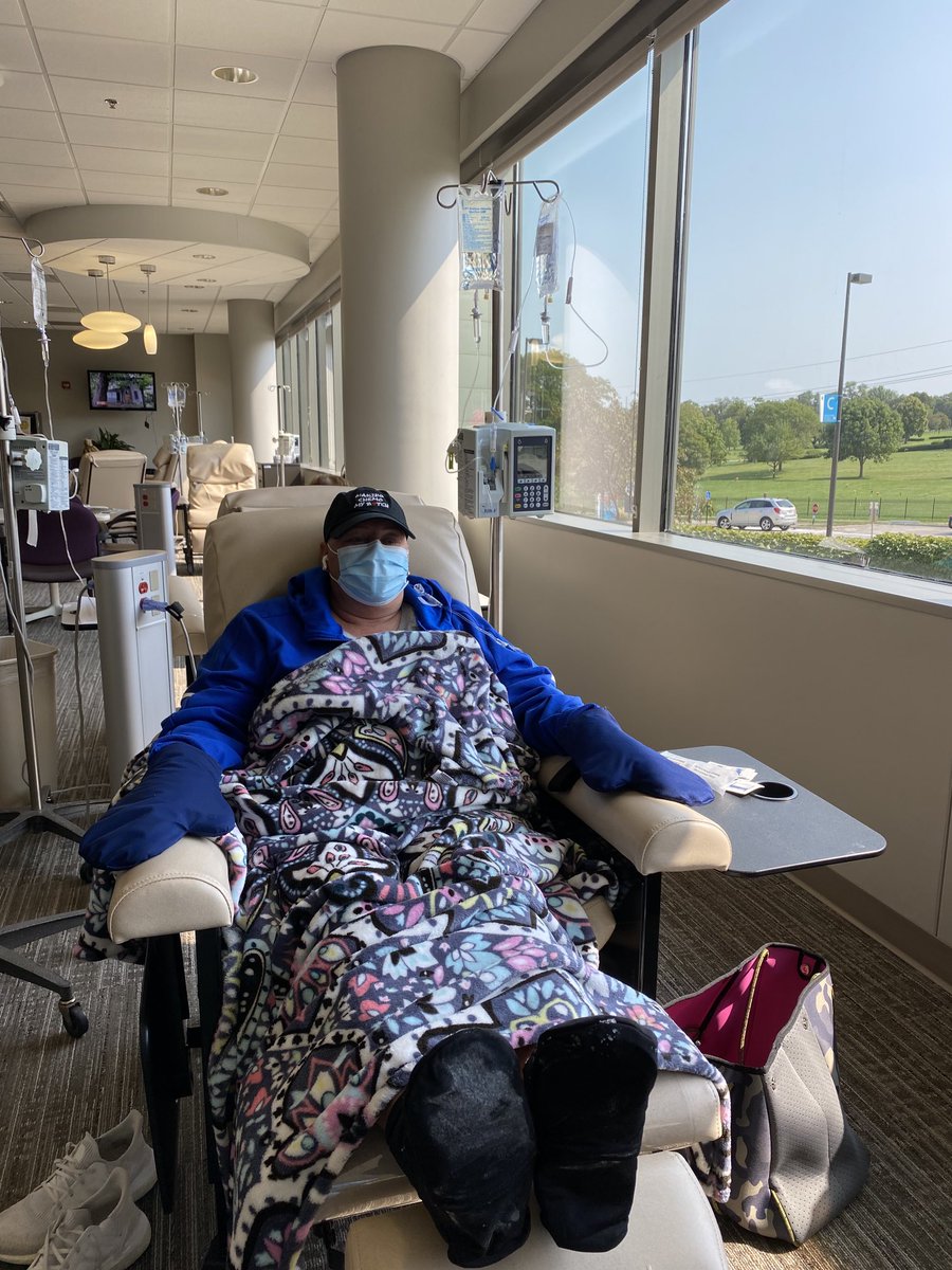 This is what my wife ⁦<a href="/drardin/">Dawn Rardin</a>⁩ has gone through for chemo since early spring. But today is her last day of chemo! She has been incredible through all of this. Strongest person I know &amp; I’m so proud she is my wife. 
Today is a great day!#ToughestPersonInOurHouse