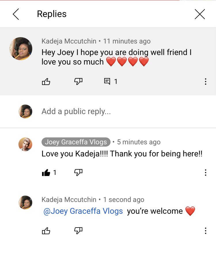 I just cried and had a fan girl moment I’m so glad that I found awhile back ,back when you first got with Wolf you have gotten me so much I deal with depression and anxiety and you just make so easy for I’m 27 years old but you have help me so much thanks <a href="/JoeyGraceffa/">Joey Graceffa</a>