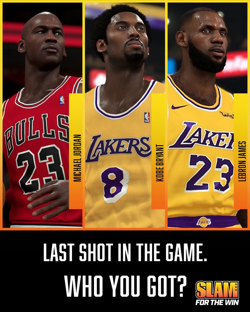 SLAMftw's tweet image. Who’s taking the game winning shot for you in NBA2K? Let us know. 👀