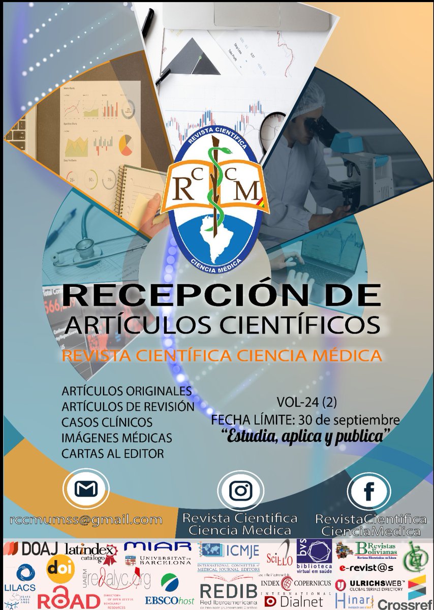 revcientcienmed's tweet photo. 🤓II convocatoria del año 2021 vol.24 N2, ✨Revista Científica Ciencia Médica
Pará mas información de la normas de publicación, plantillas DOT y proceso editorial visita nuestra página OJS:
https://t.co/aac37KBP7G
Envío de artículos al:
https://t.co/7Jqcy5JbdM.bo@gmail.com https://t.co/gbHBySoQjA