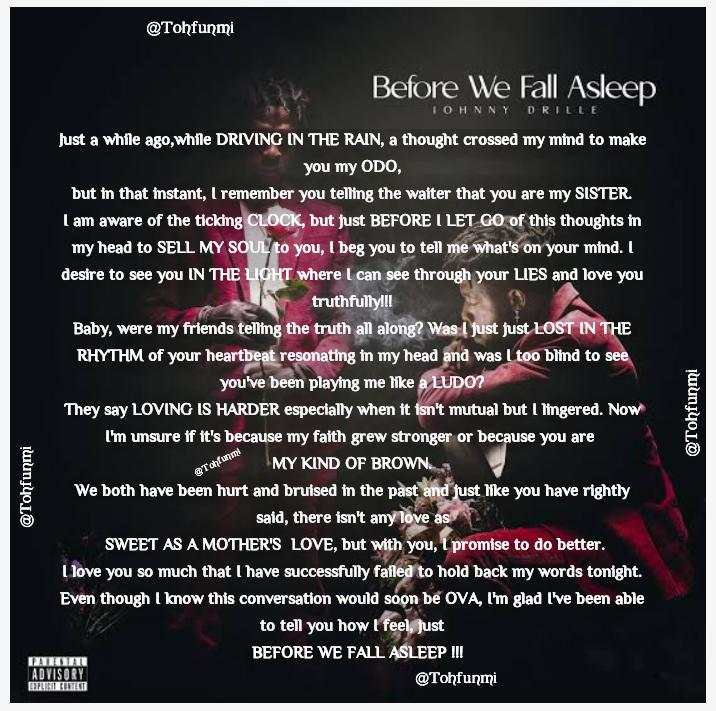 _tohfunmi's tweet photo. @Johnnydrille Pray #BeforeWeFallAsleep https://t.co/rmRuthD4mG
