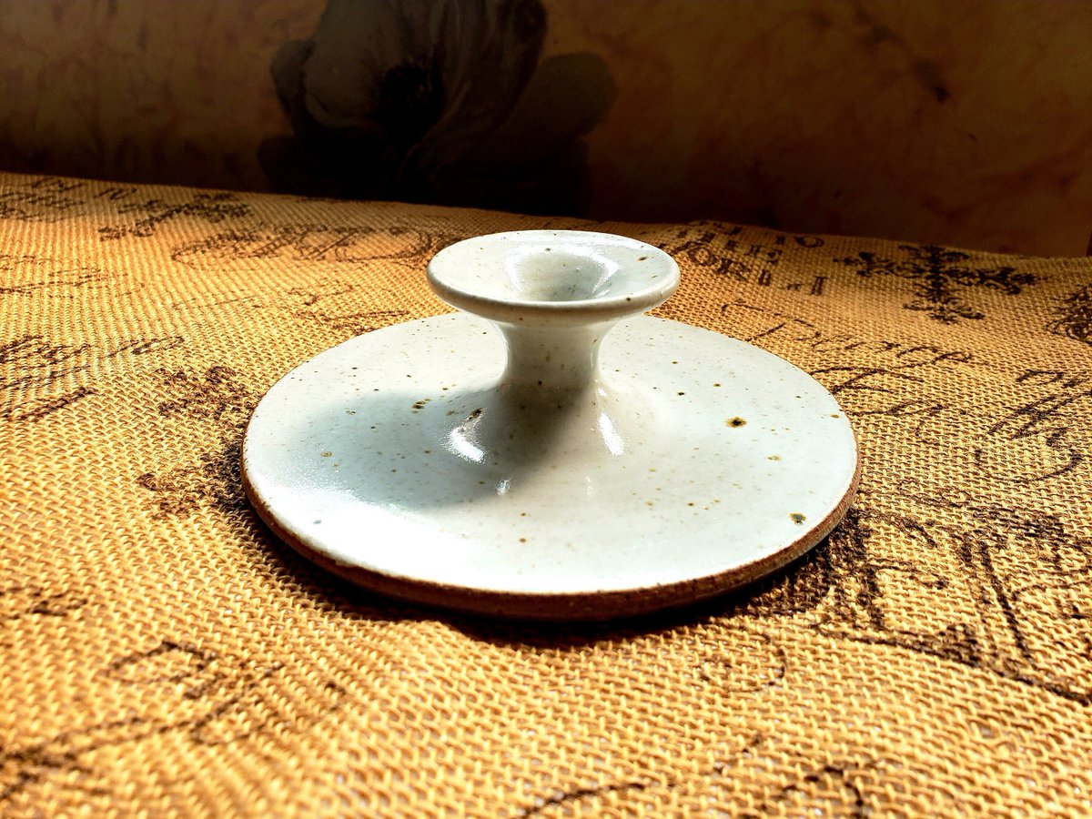 Excited to share the latest addition to my #etsy shop: Vintage clay candle holder with glaze finish for thin candles etsy.me/3njjLVo #ceramic #vintage #plate #horses #homedecor #kitchen #handmade #diningandserving #giftidea