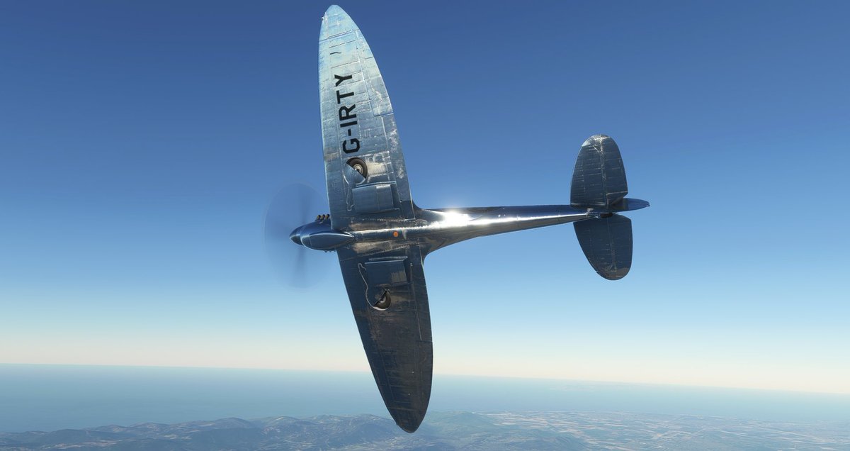 Dreamsofwings1's tweet photo. Taking sim G-IRTY up high in the sun above southern California.
The real G-IRTY completed a circumnavigation of the globe in 2019.
See @LongestFlight for the real deal!
Fantastic repaint by @AJLUK1
#spitfire #silverspitfire #msfs2020 #flyingiron https://t.co/BHNaGXntQL