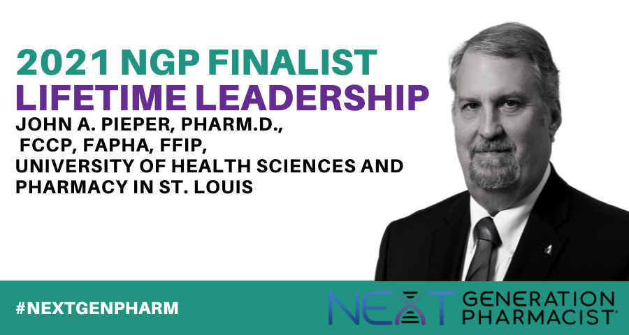 nextgenpharm's tweet photo. Kudos to Lifetime Leadership finalist John A. Pieper, PharmD, FCCP, FAPHA, FFIP, of @UHSPedu. See the full list of finalists across every category of the #NextGenPharm awards: https://t.co/0OKaVRScKf https://t.co/7bqWsfDTkk