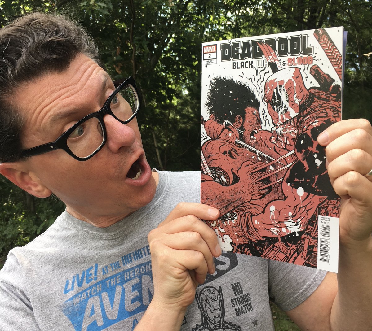 @danielwarrenart's story in #Deadpool Black White & Blood is something special. He can do anything - even tell a 'Pool story that makes us tear up! Comes out Wed 9/8 #newcomicWednesday #newcomicday #newcomicsWednesday #DanielWarrenJohnson