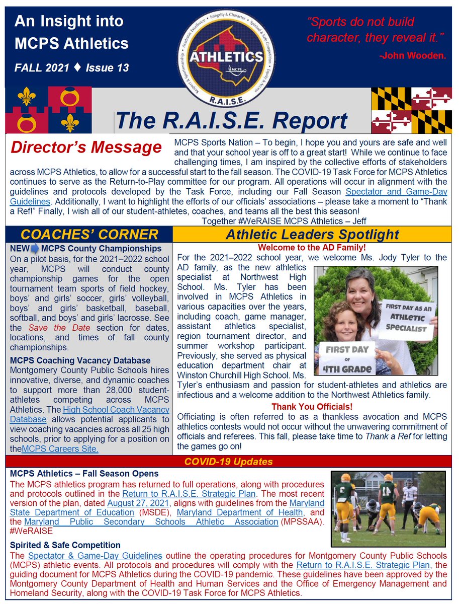 MCPSAthletics's tweet photo. Hot 🔥🔥off the Press - The back to school edition of The R.A.I.S.E. Report! Enjoy! #WeRAISE https://t.co/TdfQWMGjJN https://t.co/IF60hiXDkn