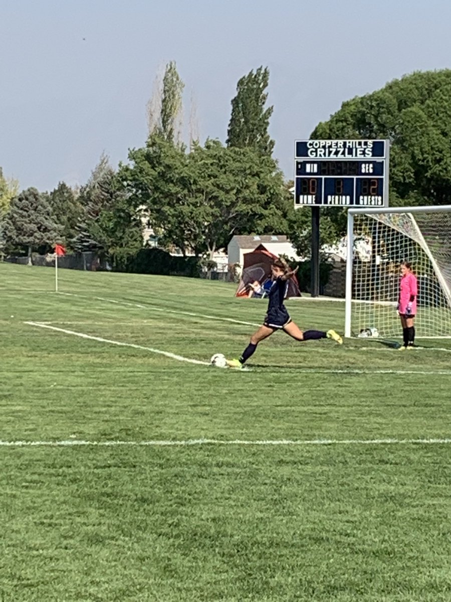Lady Grizz soccer in action vs Region 3 foe ⁦<a href="/homeoftheminers/">Bingham High School</a>⁩ 
Down 0-2 halftime