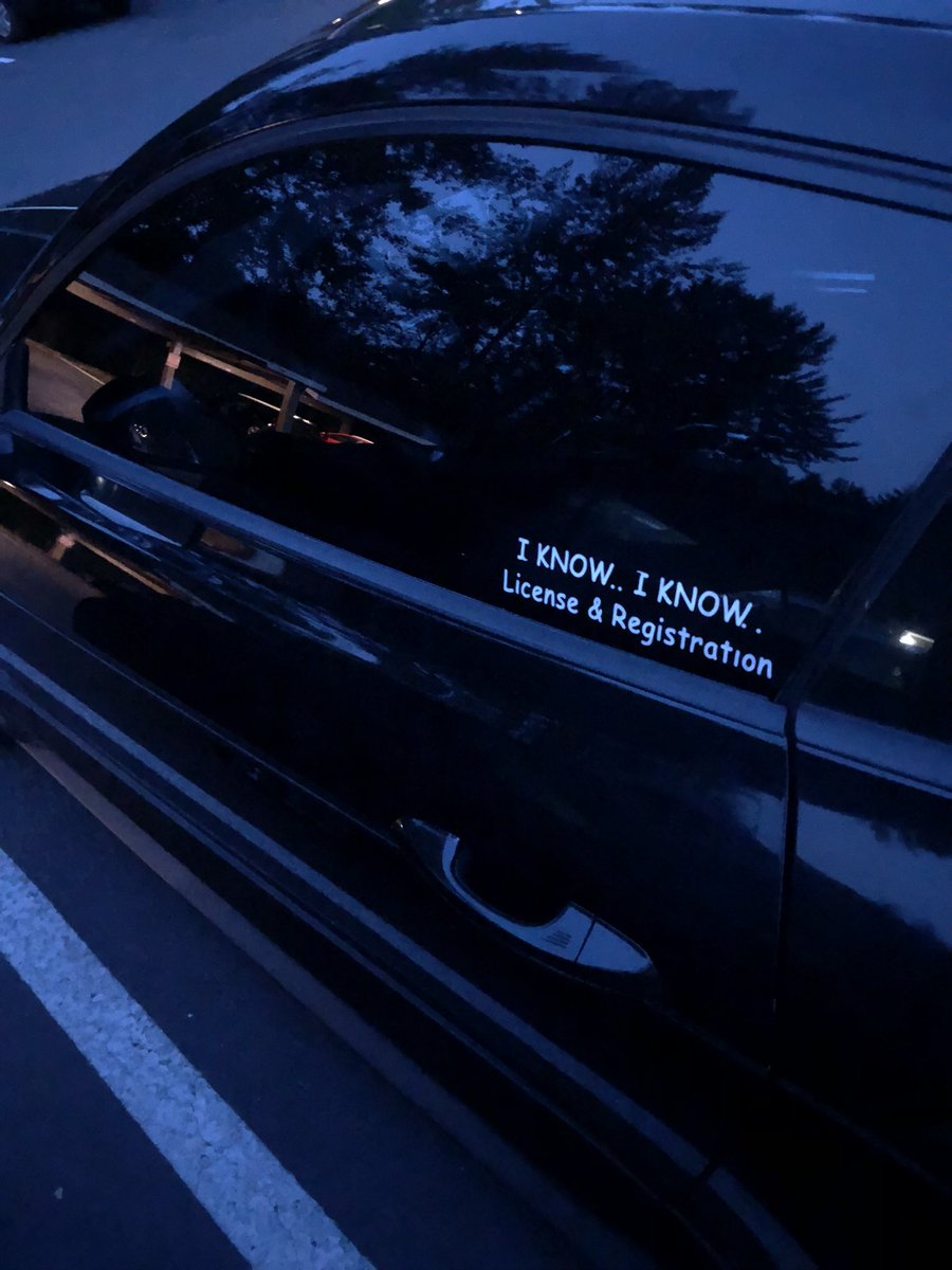 sadierhea01's tweet photo. Literally reinstalled Twitter just to share the sheer ATTITUDE of this bumper sticker. But like out of curiosity how many times do you think my neighbor has been pulled over??? https://t.co/EZwV63nIV8