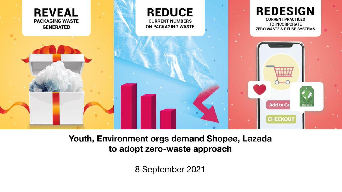 gpph's tweet image. HAPPENING NOW:
Press Conference calling on @LazadaPH &amp;amp; @ShopeePH to heed the demand of more than 14,000 FILIPINOS who want them to Reveal, Reduce, &amp;amp; Redesign towards a Better Normal🍃
 
Follow this thread and get to know more👇
 
#PlasticFreeShopping
#DoBetterLazadaAndShopee
1/n