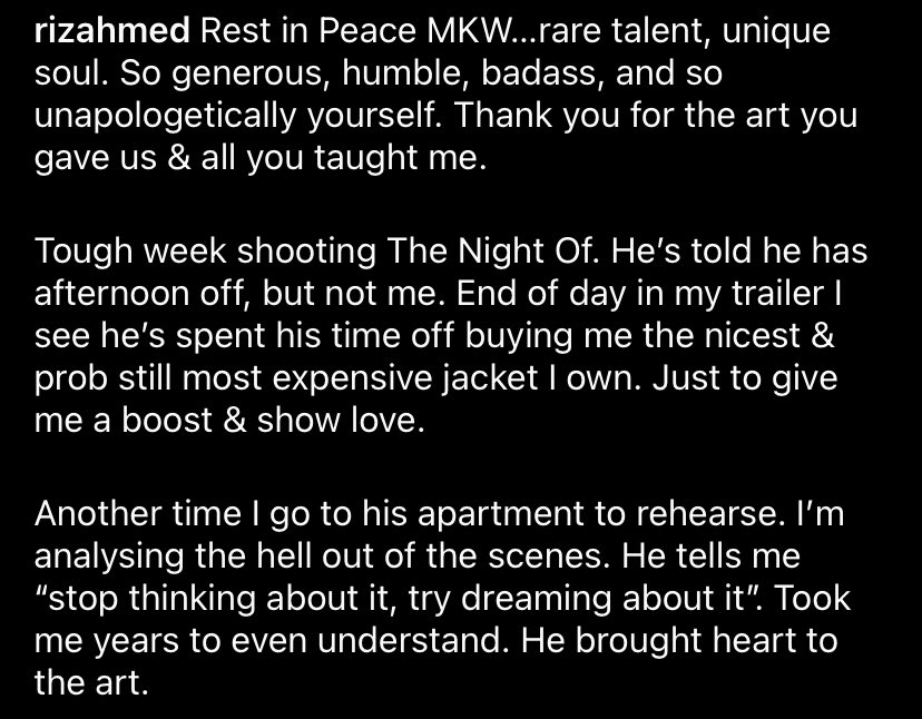 goodmanw's tweet photo. Riz Ahmed’s tribute to Michael K Williams is well, well worth a read. https://t.co/6VwyyIgD6c