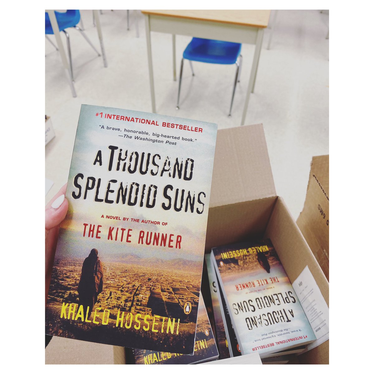 S_Berger2's tweet photo. Grade 10’s and 12’s… If you enjoyed reading #DearMartin or #TheKiteRunner last year, come see me! ☺️ I have lots of copies of #DearJustyce 📝 and #AThousandSplendidSuns ☀️ Perfect for #BookLove📚♥️ @spartannation_ #DSBN https://t.co/yKep1tQLJQ