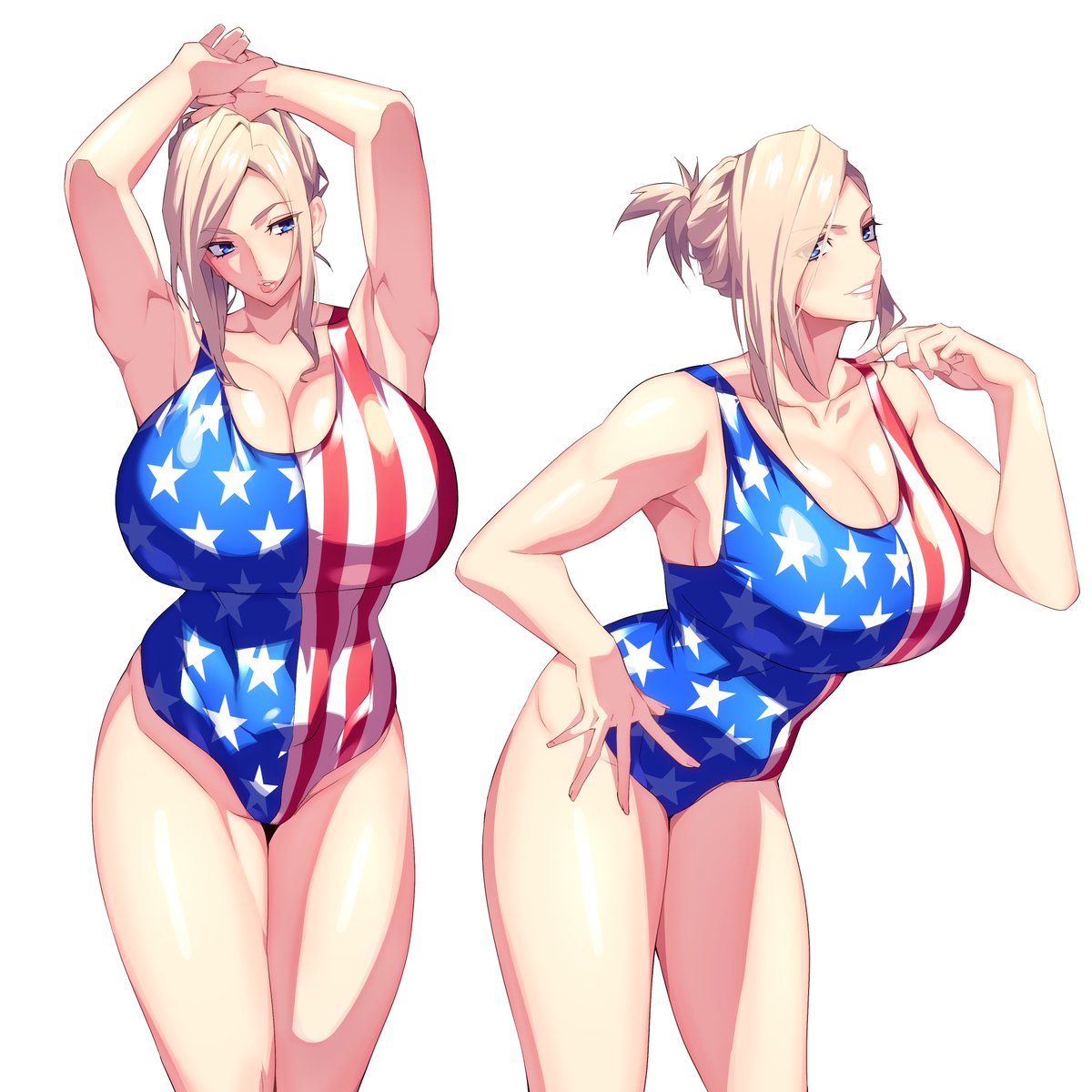 コミッションで描いた金髪美女😄 