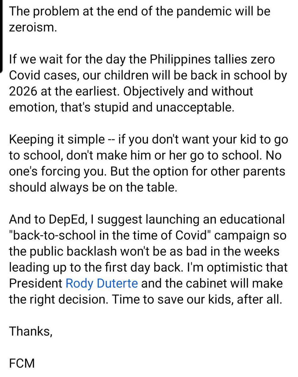 A round of applause for our friends at <a href="/DepEd_PH/">DepEd</a> for being courageous, data-driven, and taking a stand vs the general ignorance, knee-jerk cynicism, and (understandable) fear of some Filipino parents.