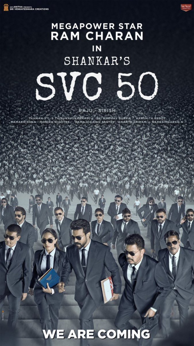 MusicThaman's tweet photo. Here We Go !!  🎬 🕺🏾
dear  @shankarshanmugh Sir’s #SVC50 
Dear brother @AlwaysRamCharan gaaru ♥️
@SVC_official 
Dear #DilRaju gaaru 💿🎧📢 

#Godbless ♥️ https://t.co/noMJFsKC96