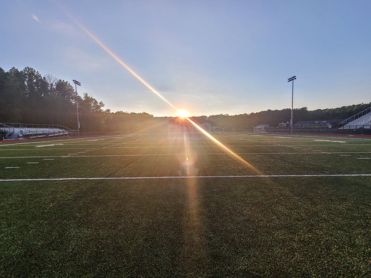 The sun set on another preseason tonight. Our home opener is tomorrow at 4pm on Monsignor Nolan Field. #WinTheDay