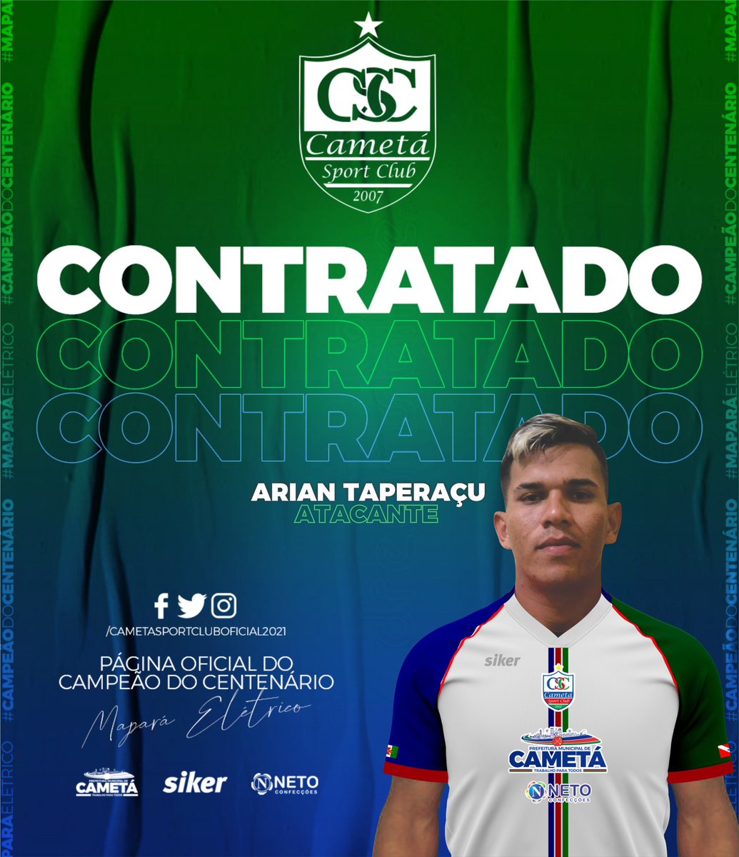 CametaSC's tweet photo. CONTRATADO!
O atacante Arian Taperaçu é o mais novo reforço do Cametá para a disputa da Série B do Parazão 2021. Arian é paraense e tem 21 anos de idade, o atacante já vestiu as camisas de equipes como Bragantino, Tapajós, Fonte Nova e Itupiranga. Seja bem-vindo. https://t.co/D8sO5clKB3