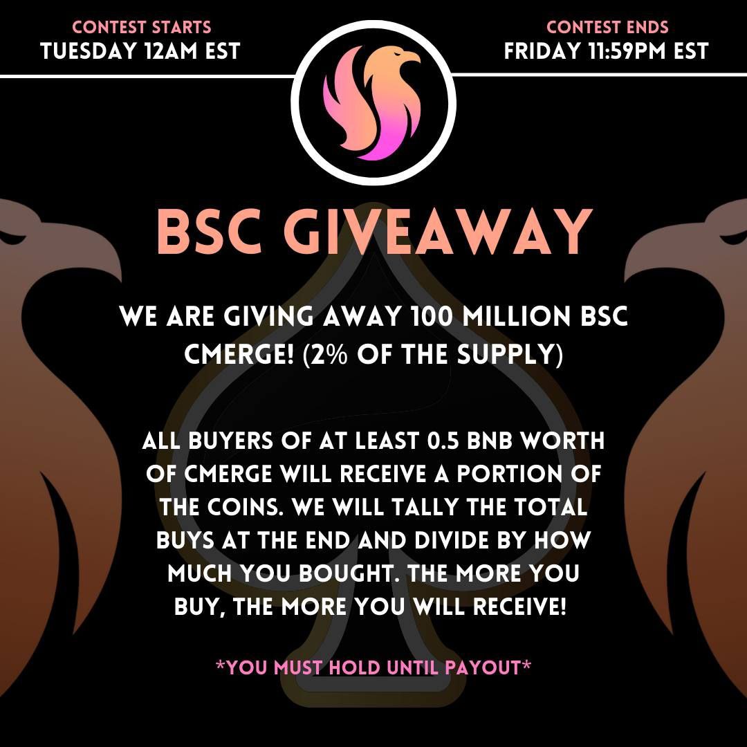 NameMudd's tweet image. Now is your chance to not only get in on cmerge on the BSC chain, but earn more just for buying by Friday. 
#coinmerge #cmerge #coinmergecrew @coinmergeholder