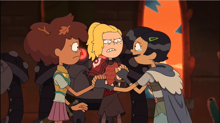 ColorPickedFlag's tweet image. the fourth flag is the polyamorous flag picked from the Amphibia calamity trio having some fun bestie times