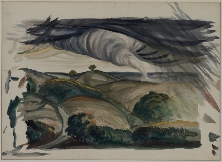 Tornado (1927)

Watercolor landscape by Cleveland painter Paul Bough Travis (1891-1975)