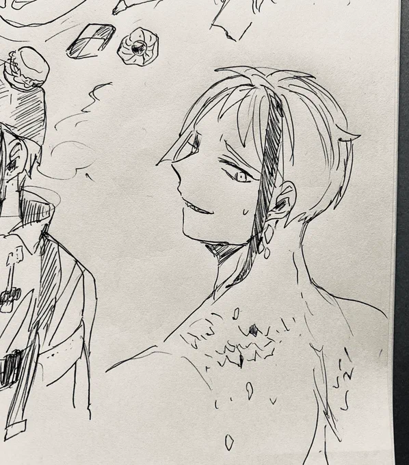 朝の一発描き
鱗がはがれてくる時期 