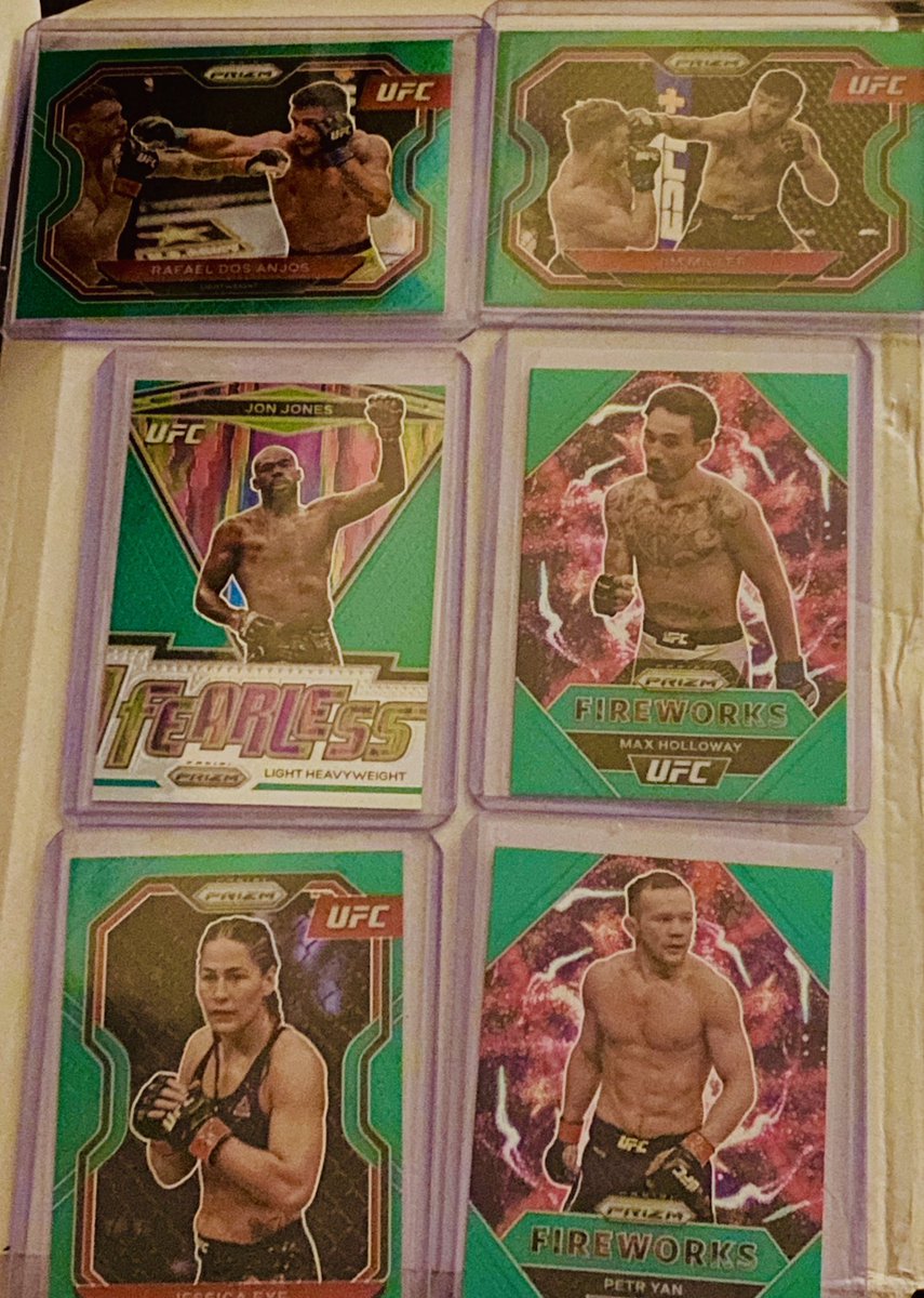 Superstarcarduk's tweet photo. Load of #paniniufc green prizms bulk sale offers welcome. Thanks https://t.co/6WiKXT9ahl