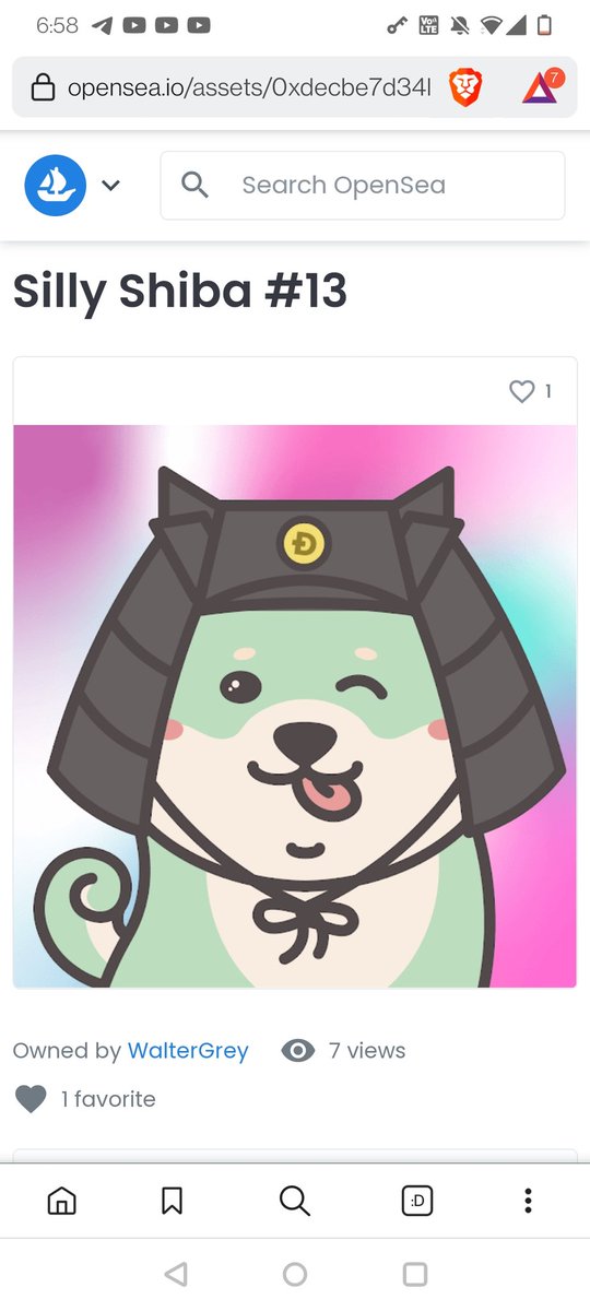 Congrats Walter!  Now I'm keeping one <a href="/Silly_Shibas/">Silly Shibas</a> Samurai.  Don't forget he loves #sushi and long quiet walks! #NFTshill #NFTcollection #nftmint