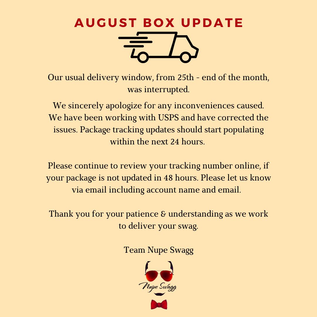 A quick update for our valued subscribers.