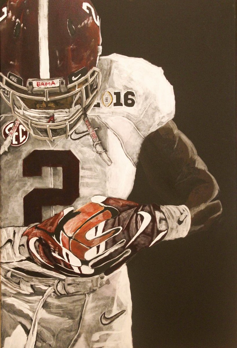 walkerobison's tweet photo. My dad painted this of you at Alabama!! @KingHenry_2 https://t.co/BVelsmN1NT