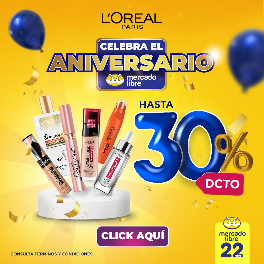 ¡Es el aniversario de Mercado Libre! Celebra con nosotros con increíbles descuentos 🔥 bit.ly/3dELkDv