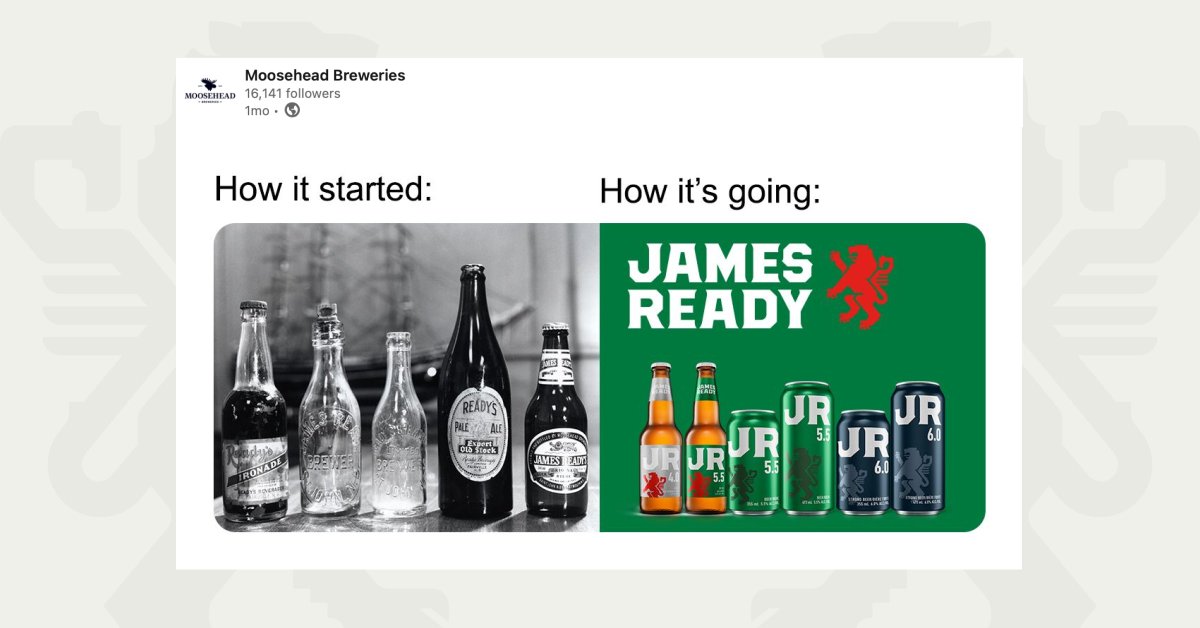 ✅ New cans 
✅ Old friends you know and love

How’s it going? Oh, it’s going buddy. Better than EVER with the launch of the JR Mutual Fun(d). Thanks for the shoutout <a href="/MooseheadLager/">Moosehead Breweries</a>. Cheers to this #BeerFamily 🍻 and happy #TuesdayBrewsday.