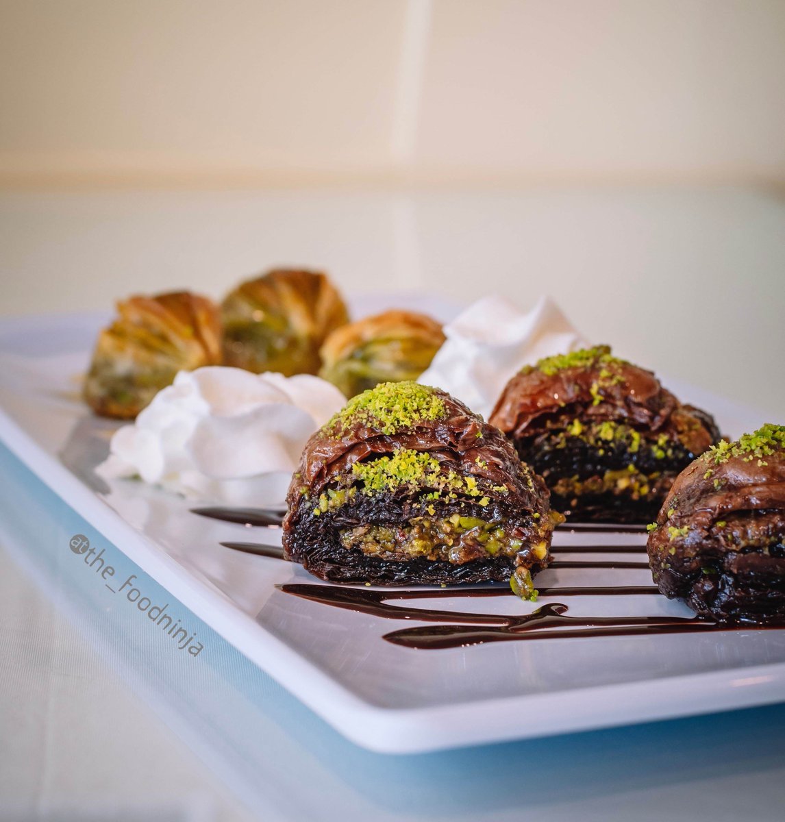 UyghurDolan's tweet photo. Chocolate Baklava is delicious, and it is a must-have dessert with your lovely meal. 😋 ✨Get it, taste it, feel it, and be delighted! Order at https://t.co/YngnEK2R6W or call 833-MY-DOLAN ⠀

Beautiful photo by @The_FoodNinja♥️ 

#UyghurFood #Halal #WashingtonDC #ChantillyVA https://t.co/RZWZDZEzHc