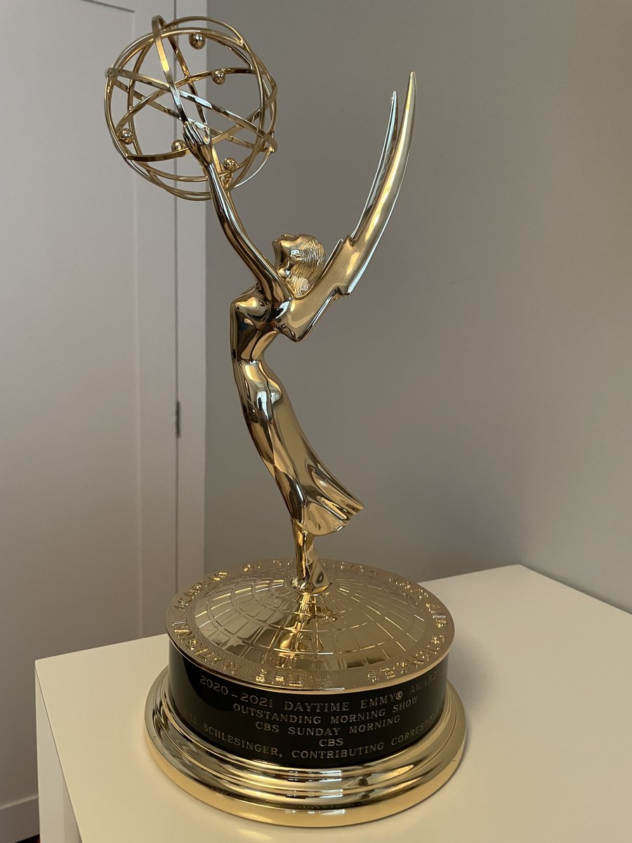 jillonmoney's tweet photo. Look what arrived, my first ever EMMY AWARD, for being part of @CBSSunday, which won the 2020-2021 Emmy for Best Morning Show. https://t.co/CfLRwpEw3d