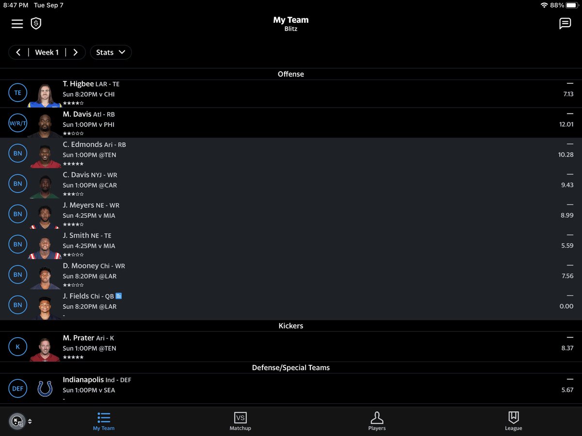 PiTLiFe718's tweet image. Another great draft for your favorite PiT! 
Had the 7th pick and I made it work. 
W or L?   
#YahooFantasyFootball