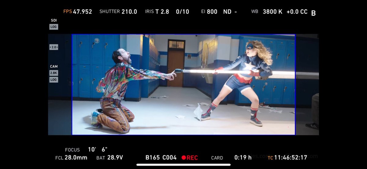 Brecbassinger's tweet photo. This was such a fun day. Randy had me in awe. Covered in paint, shivering, sick from spitting up yogurt in the earlier scene and still freaking PERFORMING! #DCStargirl https://t.co/hN197X3c4l