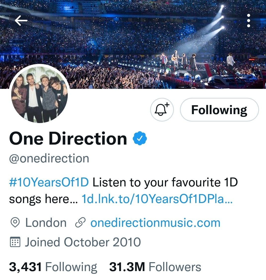 yourebestever's tweet image. One Direction official acc got the   blue verified badge again!😊 #OneDirection #11YearsOf1D #11YearsOfOneDirection