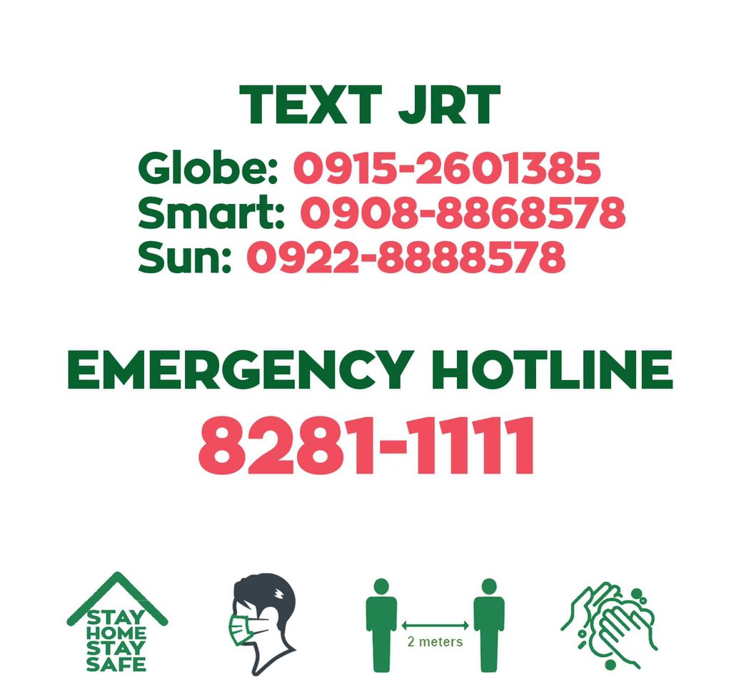 Navotas_City's tweet photo. Sa mga may emergency at nangangailangan po ng tulong, mag-TXT JRT o tumawag sa ating hotline. #JolinaPH #StaySafe #Navotas https://t.co/3BqHakN3Tt