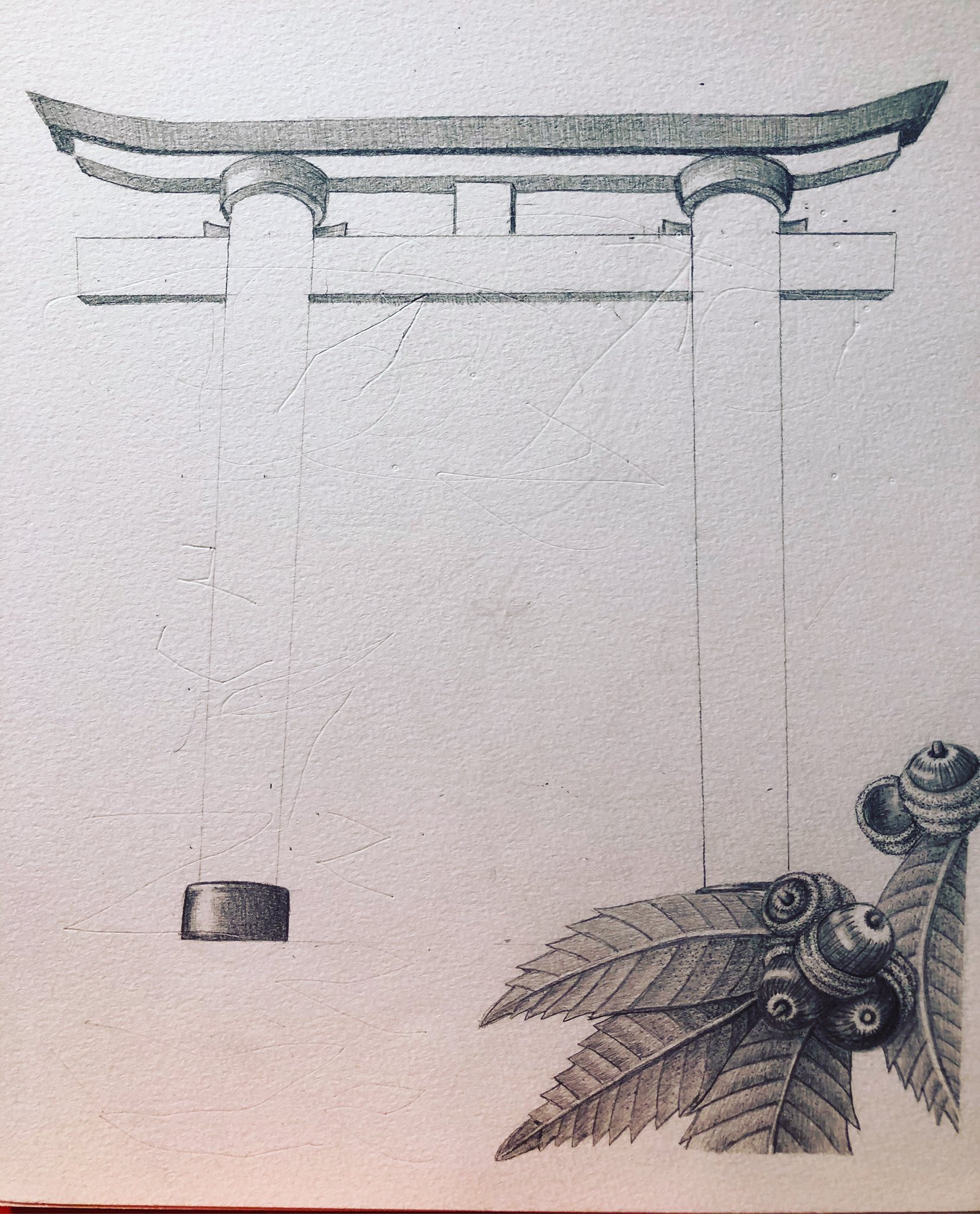 おうまの親子 伏見稲荷神社 まだ描き途中 シャーペン画 えんぴつ画 鉛筆画 点描画 水彩画 デッサン イラスト 絵が好き 日本画 イラストが好き アート 神社 鳥居 伏見稲荷大社 京都 Mechanicalpencildrawing Pencildrawing Watercolor