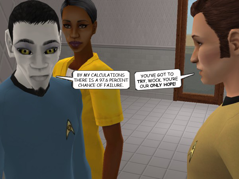CourtleyManor's tweet photo. #CourtleyManorRecap: The lines between fandoms become momentarily blurred as #StarSims Captain Jim Jerk tells Mr. Wock to use his "Vulgon mind trick" on the androids, and a number of #StarWars references ensue. When it works, Jim decides to treat the crew to Chinese food. (1/2) https://t.co/cfVHvePVlj