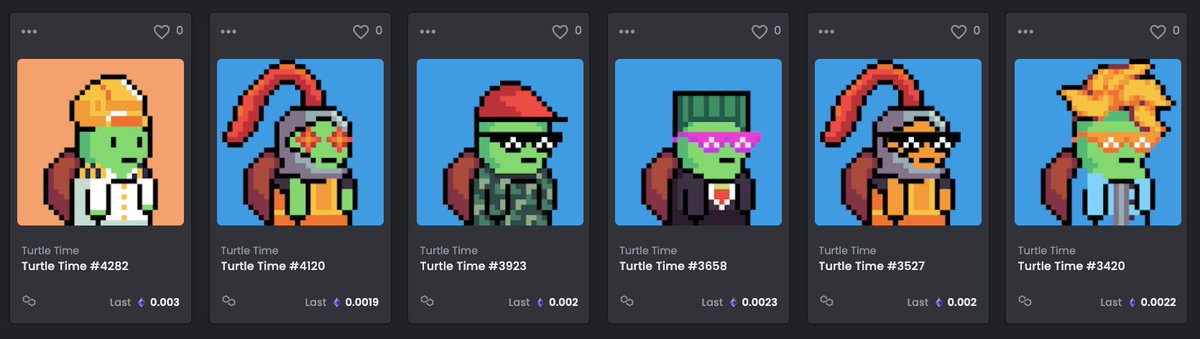FCG_Studio's tweet image. Sometimes I find things that actually go up in price!
@TurtleTimeNFT is up from 0.002 to 0.008.
People like these turtles!!
#turtletime