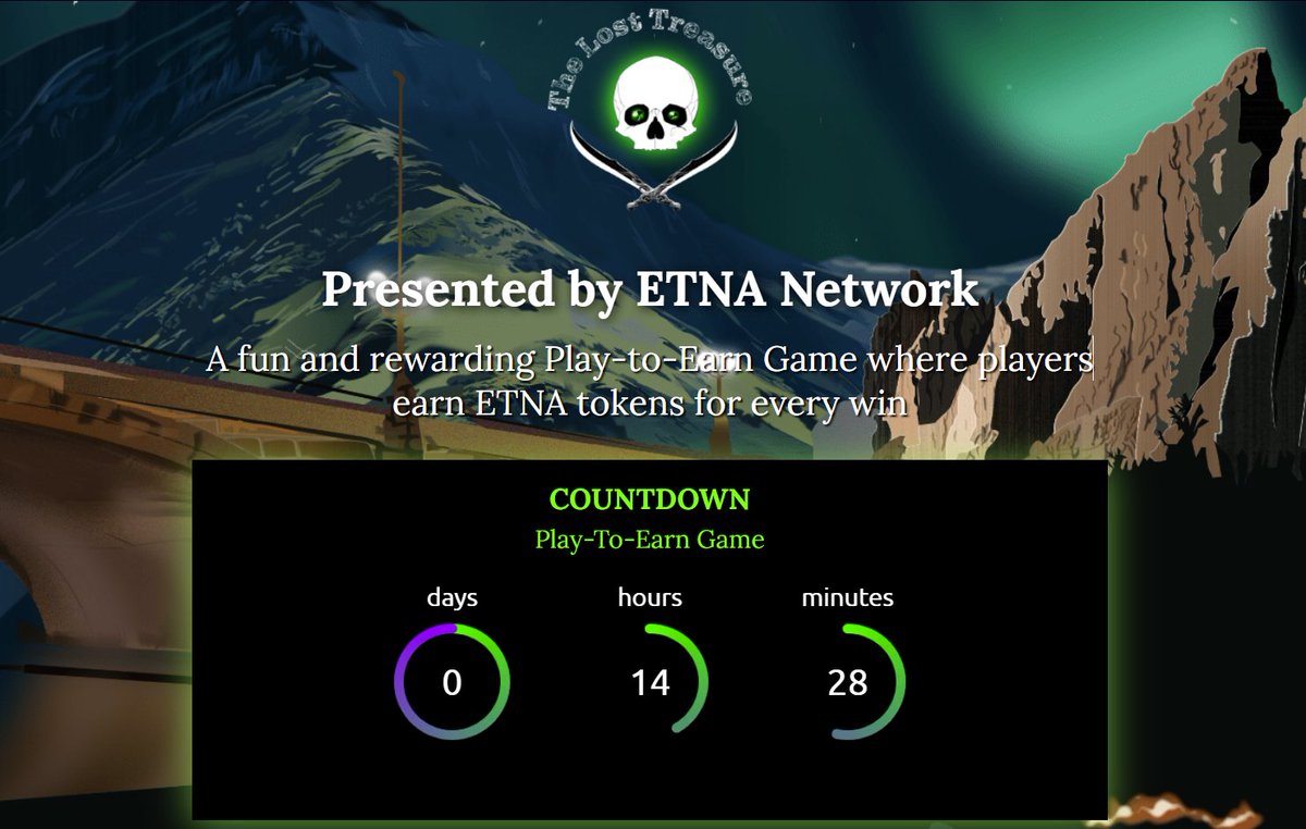 EtnaNetwork's tweet photo. ⏰GOING LIVE IN LESS THAN 15HRS⏰

The Lost Treasure, a #PlayToEarn by @EtnaNetwork 

👉Zero gas fee per game

👉7 free games per day

To play, you need

✅ 1 #NFT Character from https://t.co/6AGvC1giNY

✅ 100 ETNA tokens in wallet

🚀Get ready to start earning🚀

 #NFTGaming https://t.co/WuwMRjrFEC