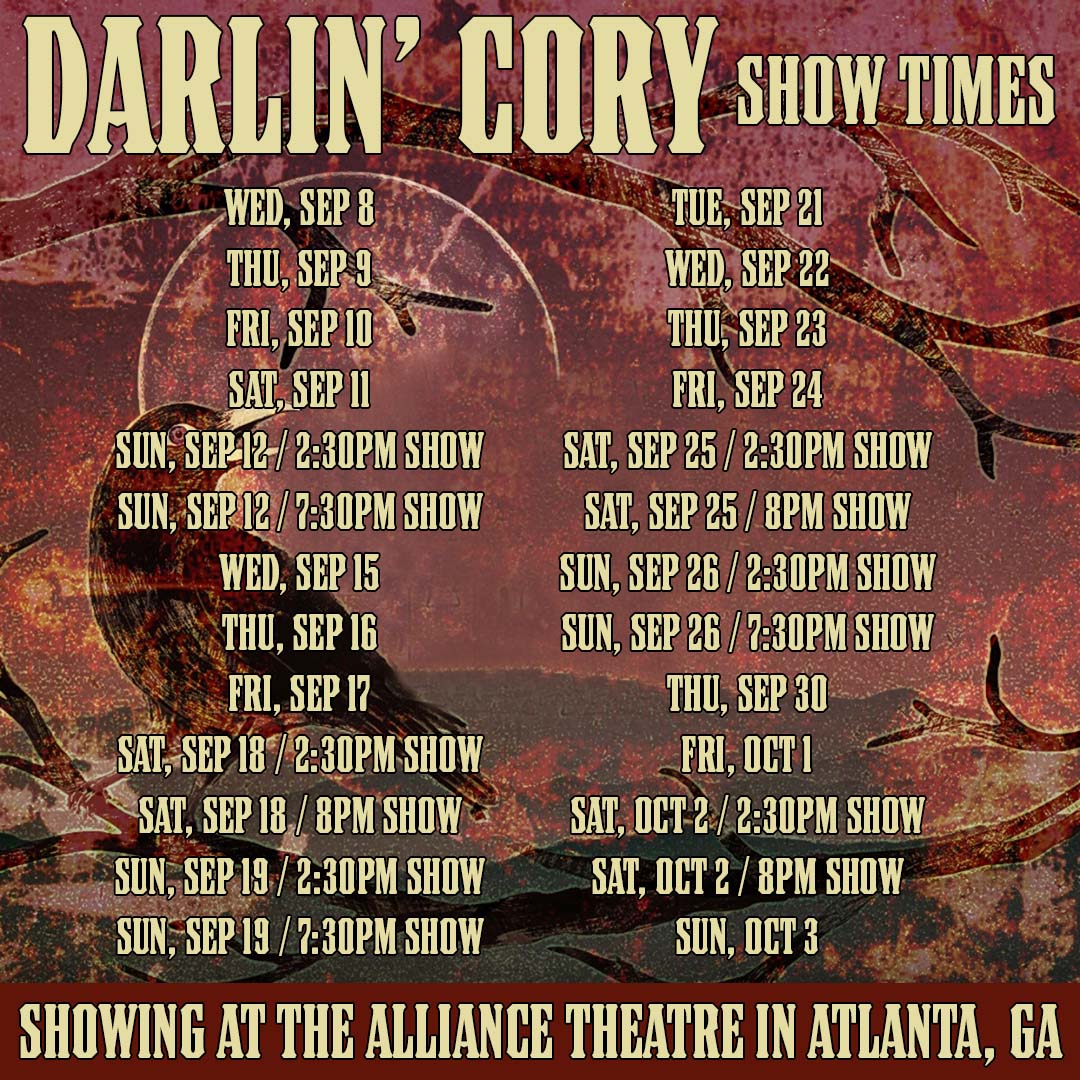 The opening night of @kristianbush's new musical, Darlin’ Cory, is tomorrow! Get tickets to see it live at @alliancetheater in Atlanta through Oct. 4 now! bit.ly/DarlinCoryTick…